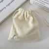3PCS Solid Color Drawstring Cosmetic Bags Large Capacity Corduroy Gift Storage Bag Drawstring Style Durable Makeup Bag Outdoor