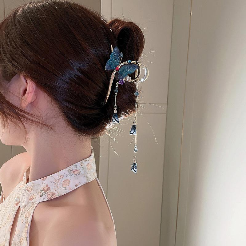 Neue Haarnadeln im europäischen Stil für Frauen, Fransen-Stil, Schleife, Haarspangen, Premium-Feeling-Greifklammer, zarte Hai-Klammer für Mädchen, Hinterkopfklammer