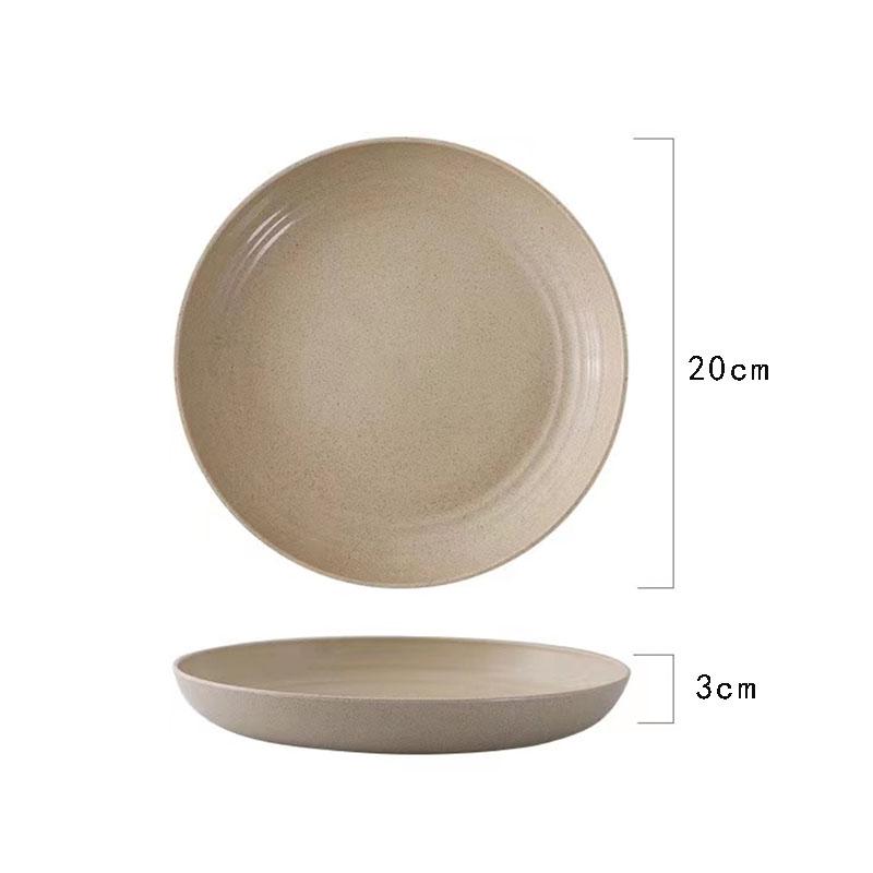 18cm Round Wheat Straw Plate for Snacks, Fruit, and Dining Table Use