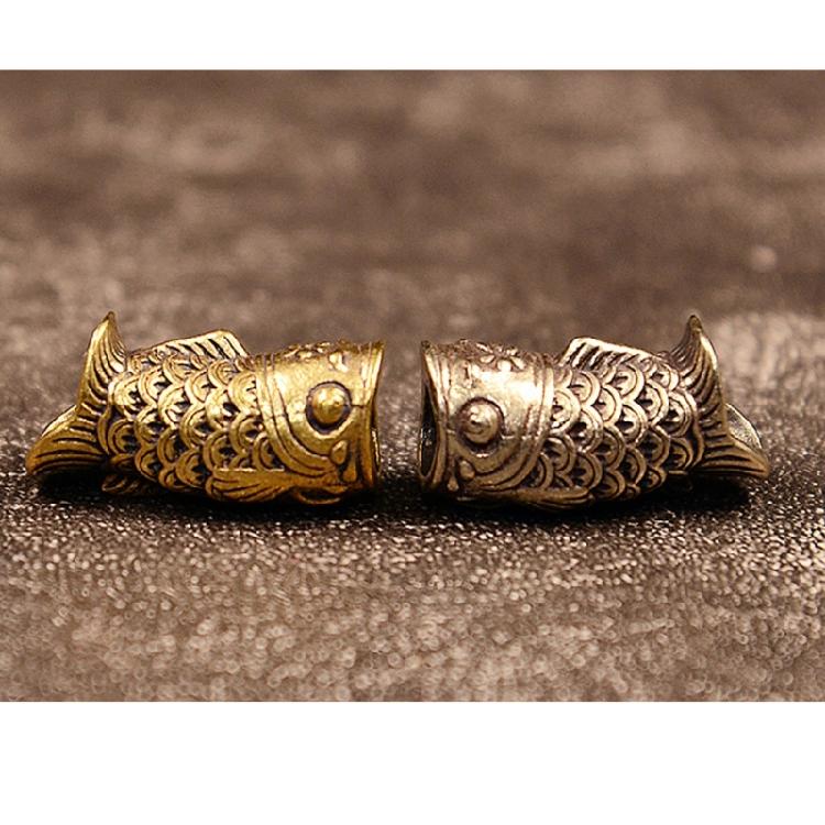Artistic Fish Metal Beads for Creative Paracord Projects and Fashionable Jewelry Large Hole Charm Artistic Collectibles
