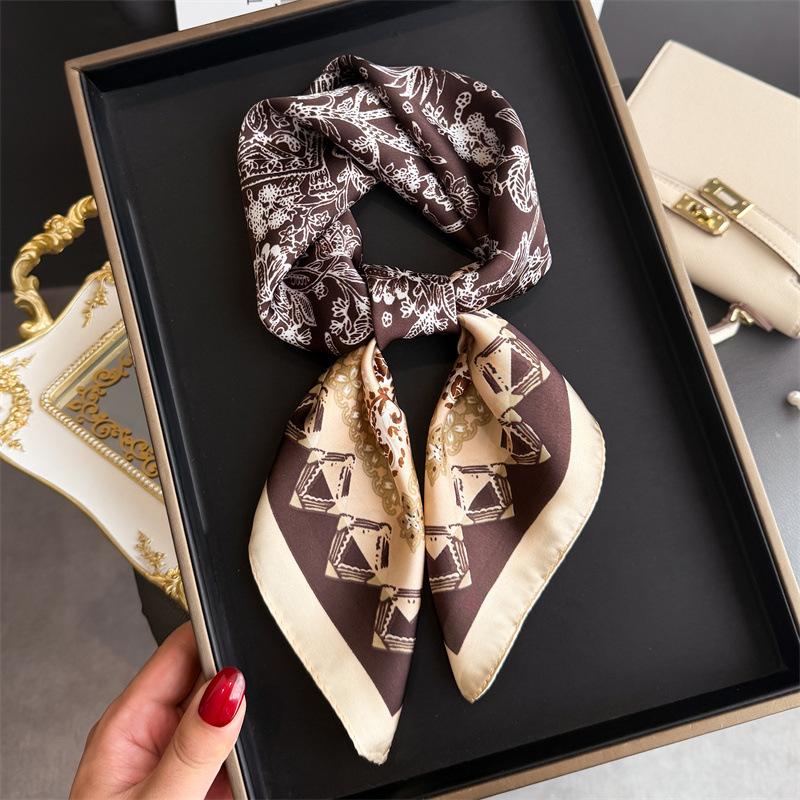New Silk Scarf Neckerchief Women S Silk Square Scarf Purse Luxury Scarves For Women Designer Silk Headscarf Bandana 70x70cm