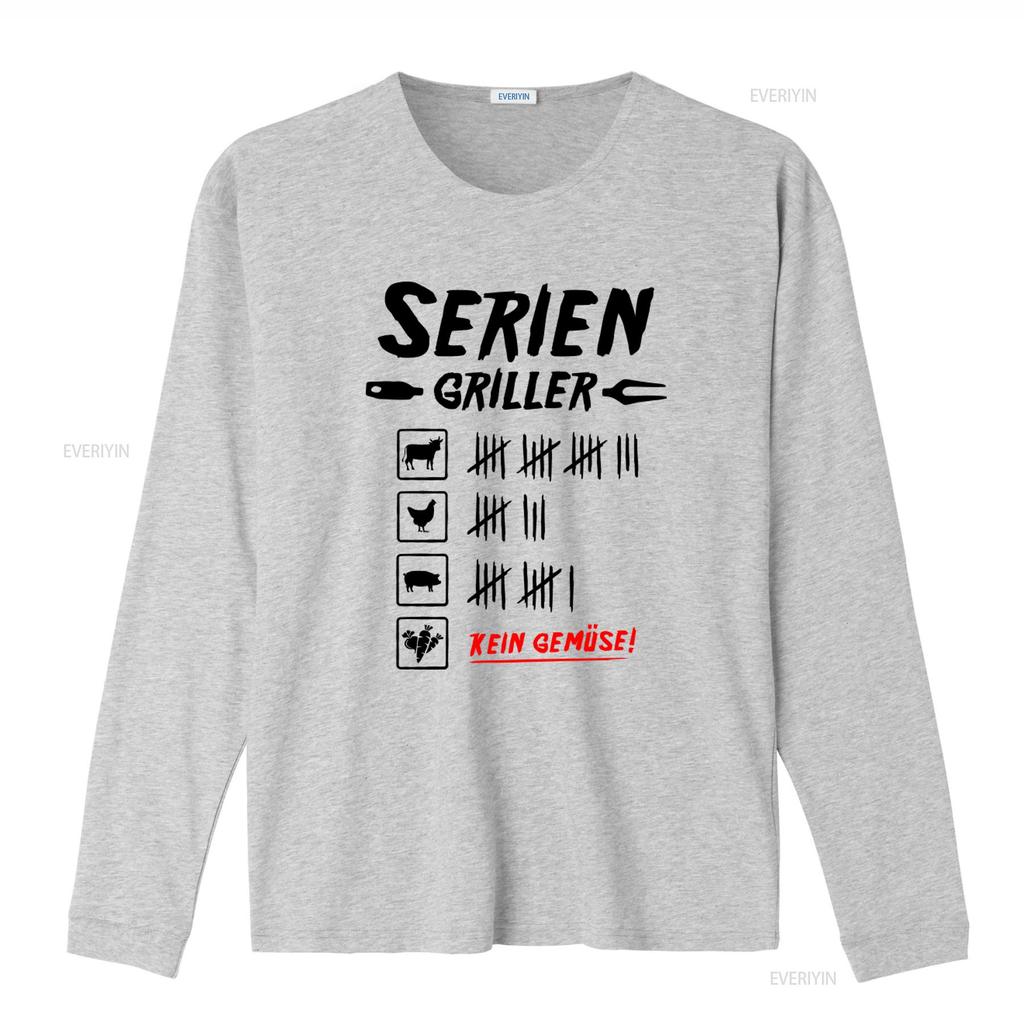 Mens T Shirt Series Griller Grilling Print Dash List Meat No Vegetables Vintage Washed Comfortable Versatile Breathable