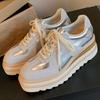 Women's genuine leather patchwork thick sole platform hemp lace-up oxfords high quality soft comfortable walk casual shoes 2025
