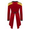 Damen Zirkusdirektor Cosplay Kostüm Color Block Revers Langarm Samt Frack Bühnenperformance Mantel