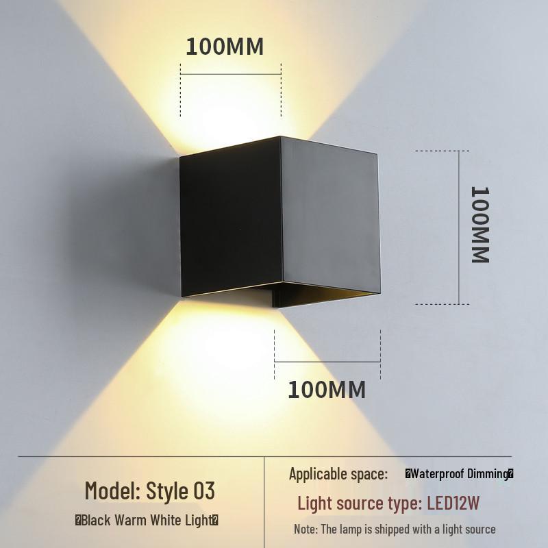 Waterproof LED Outdoor Double Head Wall Light, Super Bright for Villas, Courtyards, and Balconies.