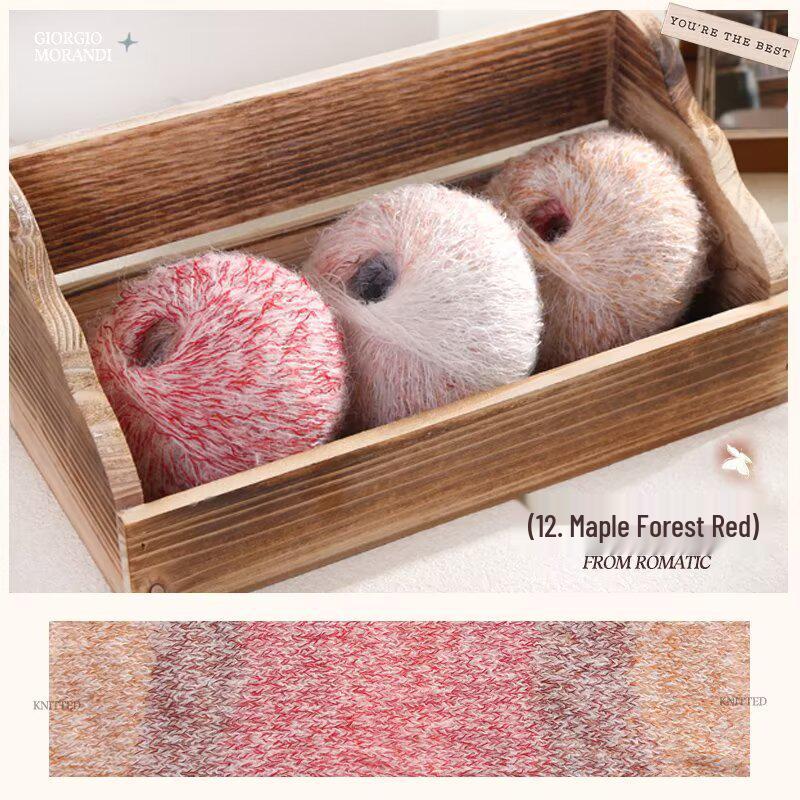 Morandi Gradient Hand-Knitted Mohair & Silk Yarn Sweater/Shawl DIY Kit
