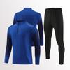 Mens Womens Soccer Training Kit Set Long Sleeve Half-Zip Hoodie Sports Jersey Uniform Breathable Quick-Dry