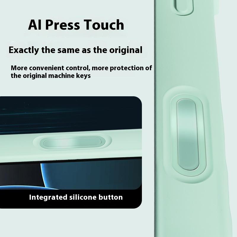 For iPhone 16 Pro Max Magnetic Case with Ai Photo Botton Ripple Texture Liquid Silicone Phone Cover