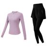 WEZHO Women's Quick-Dry Long Sleeve Yoga & Running Sportswear Set