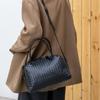 Trendy women's bag first layer sheepskin hand-woven portable diagonal straddle bag fashion versatile trend woven bag crossbody