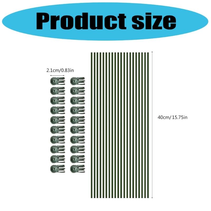 Grüner Biegsamer Pflanzenstab für Gartenblumen Gemüse Verstellbare Stützstange Hochfester Kunststoff Einfache Installation