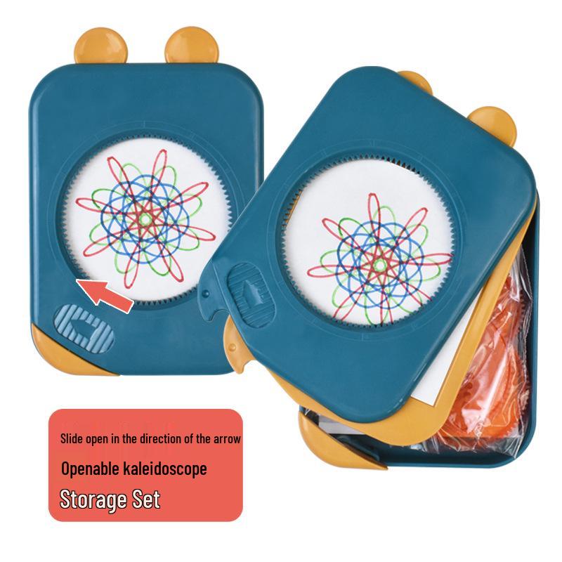 Children's Versatile Kaleidoscope Art Set: Drawing Rulers & Magic Storage