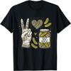 Groovy Peace Love & Pickles A Retro Delight for Food Lovers T-Shirt