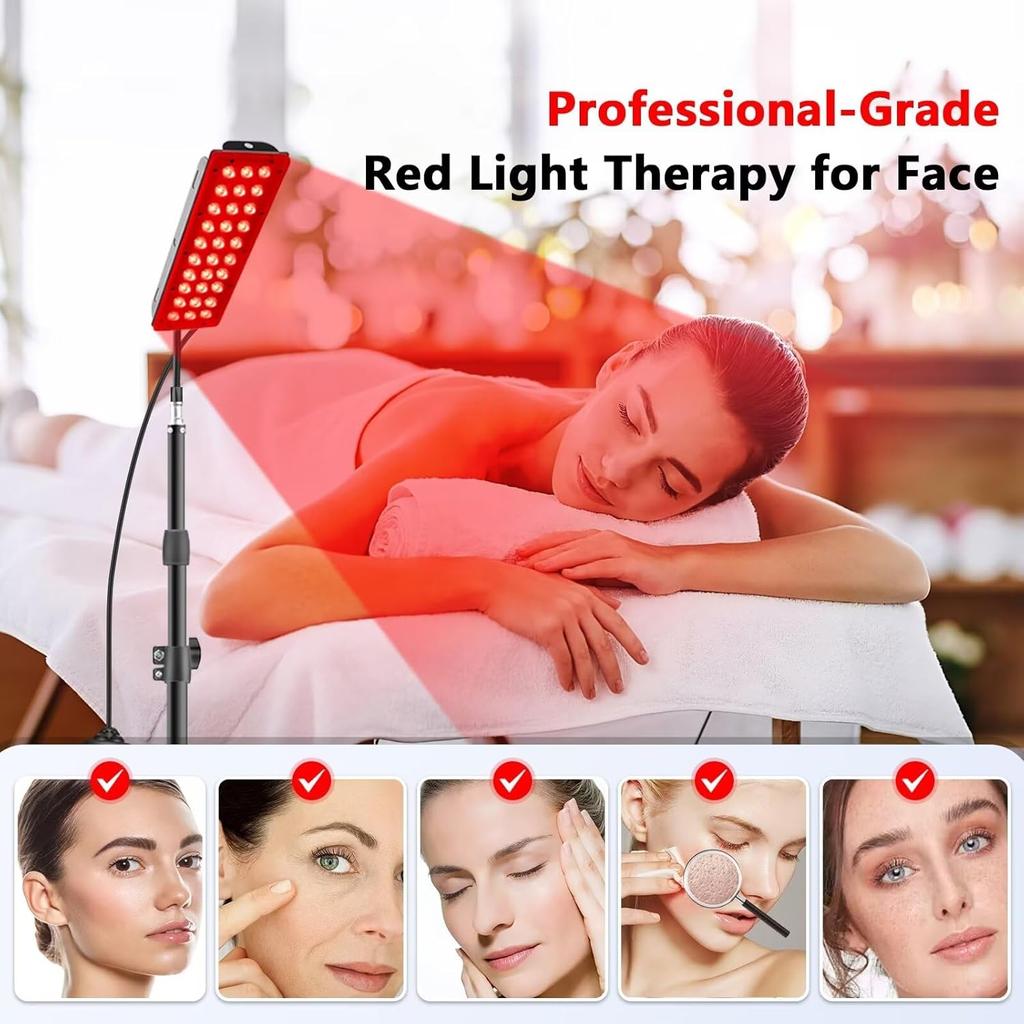 Red Light Therapy Lamp, Infrared Light Therapy with Stand - 660nm Redlight & 850nm Near Infrared Light Device for Body Healty Skin Care at Home Use
