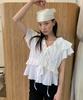 Soire Layered Ruffle Blouse - White