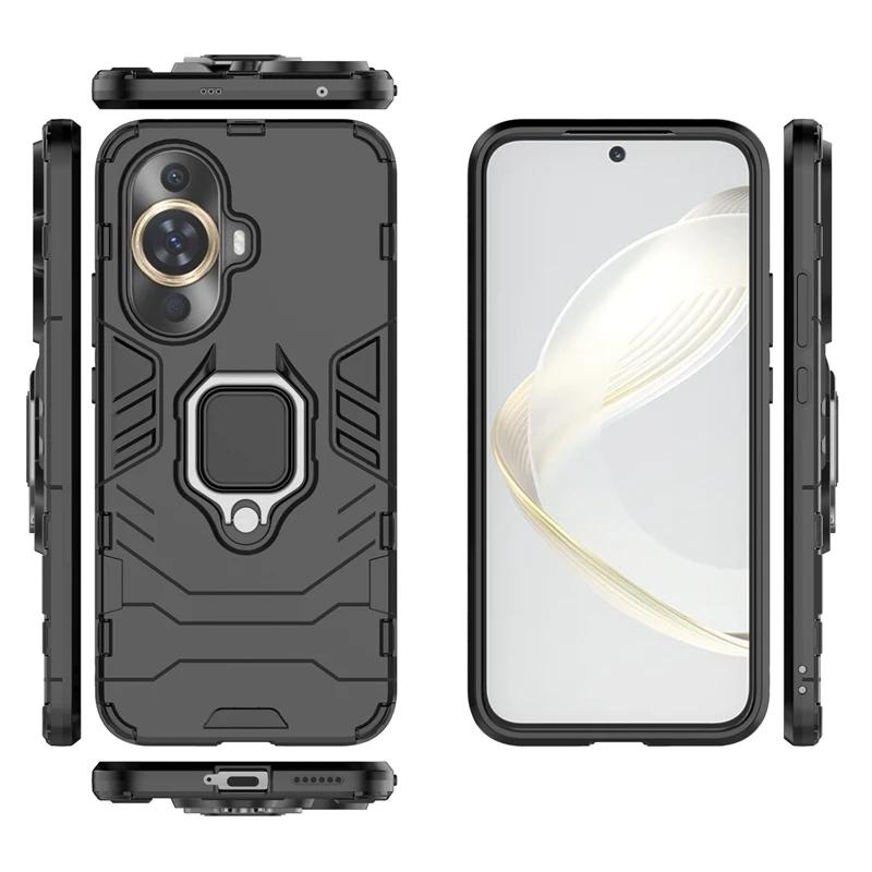 For Huawei Nova 12S 12 S Back Cover Phone Case Shockproof Armor Anti-Fall Metal Ring Holder Magnetic Protect Funda Coque