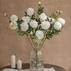 Silk Cloth Material Artificial Chrysanthemum Flowers 3 Heads Fake Marigold Bouquet  Wedding Bouquet