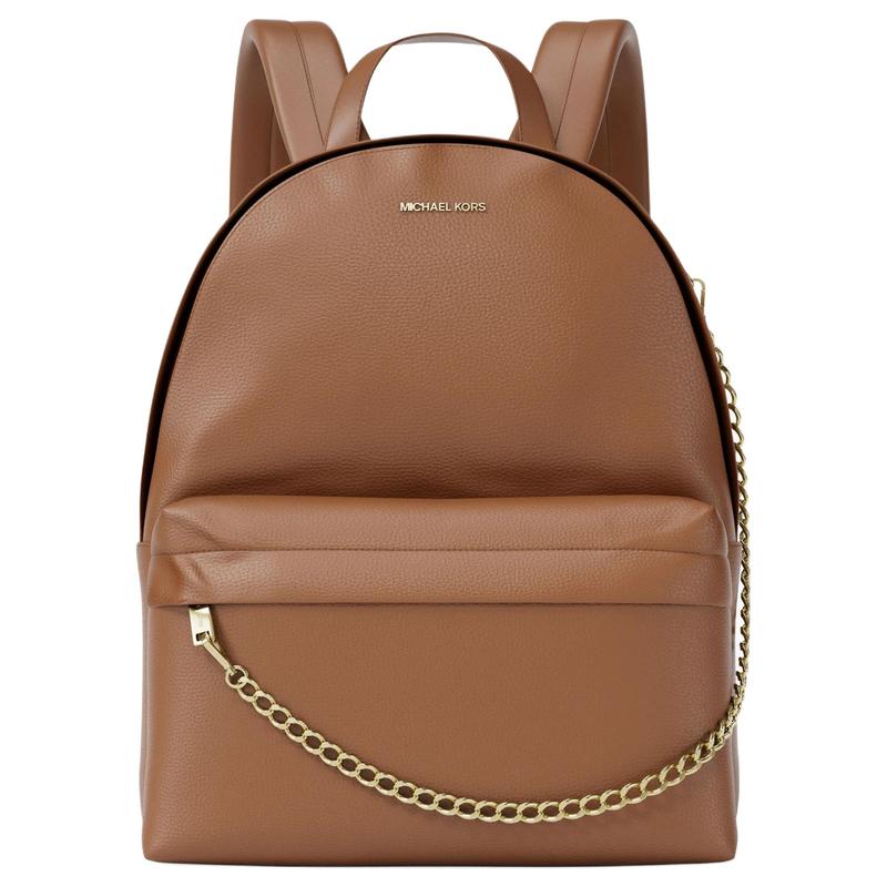 MICHAEL KORS Slater Metal Chain Bag Artificial Leather Backpack Medium Women s Leather Brown золотой