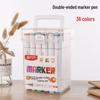 36-Color Double-Ended Oil-Based Marker Pen Set with Four-Sided Barrel for Art, Journaling, and Painting - Perfect Gift for Students and Children