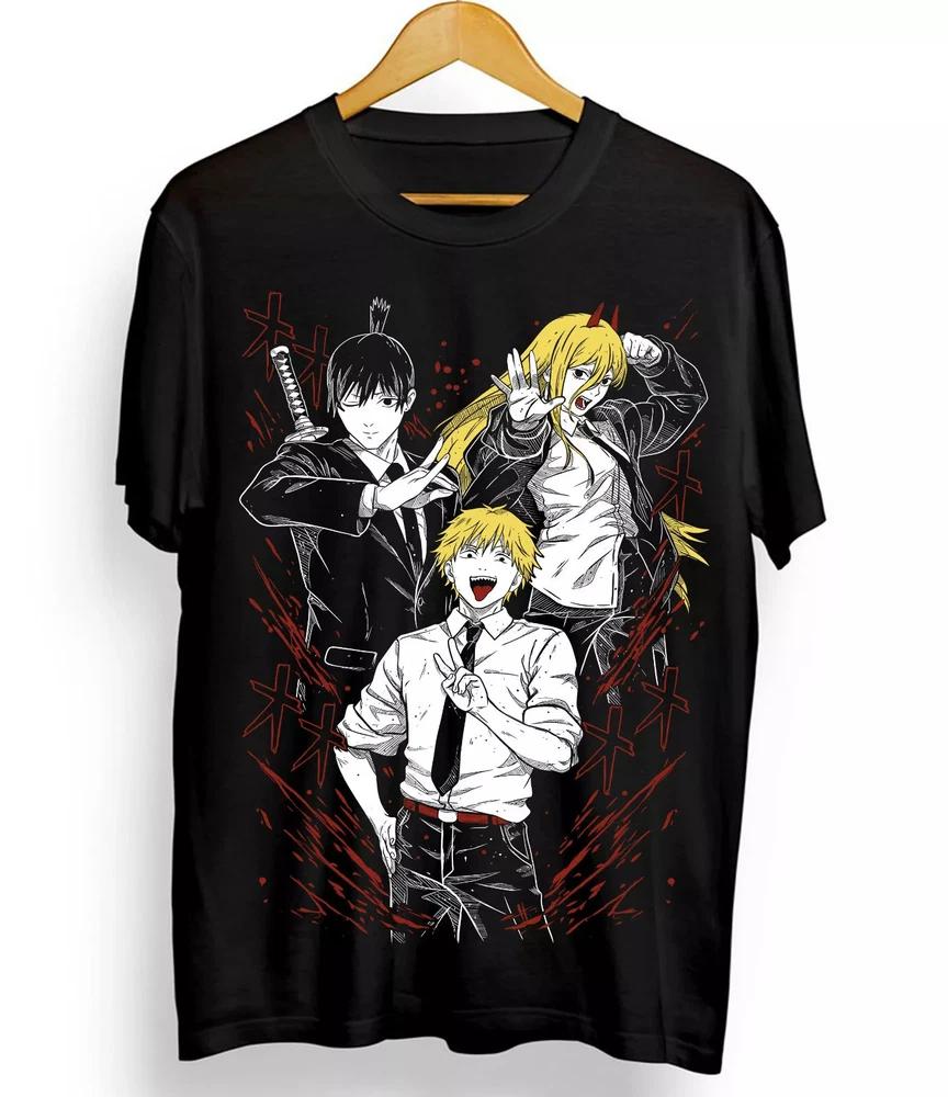 Chainsaw Unisex TShirt Denji And Makima TShirt Anime Unisexga TShirt Black S