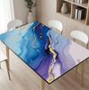 Autocolant de Masă Impermeabil Luxos Marmură Albastru-Violet cu Folie Aurie - Protector Rezistent la Ulei pentru Masa de Dining