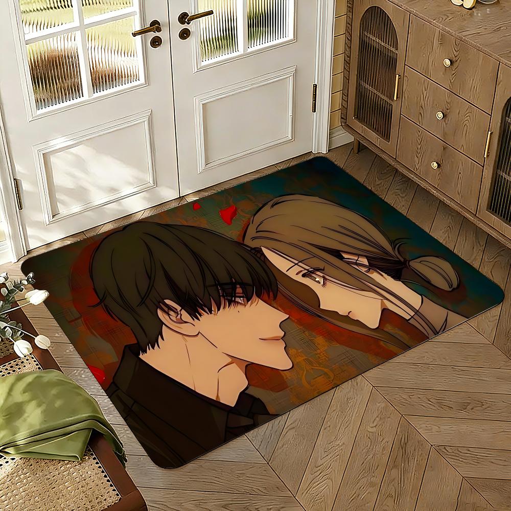 Anime Tears on a Withered Flower Floor Mat Floor Mat Soft Flannel Non-Slip Door Rug for Living Room