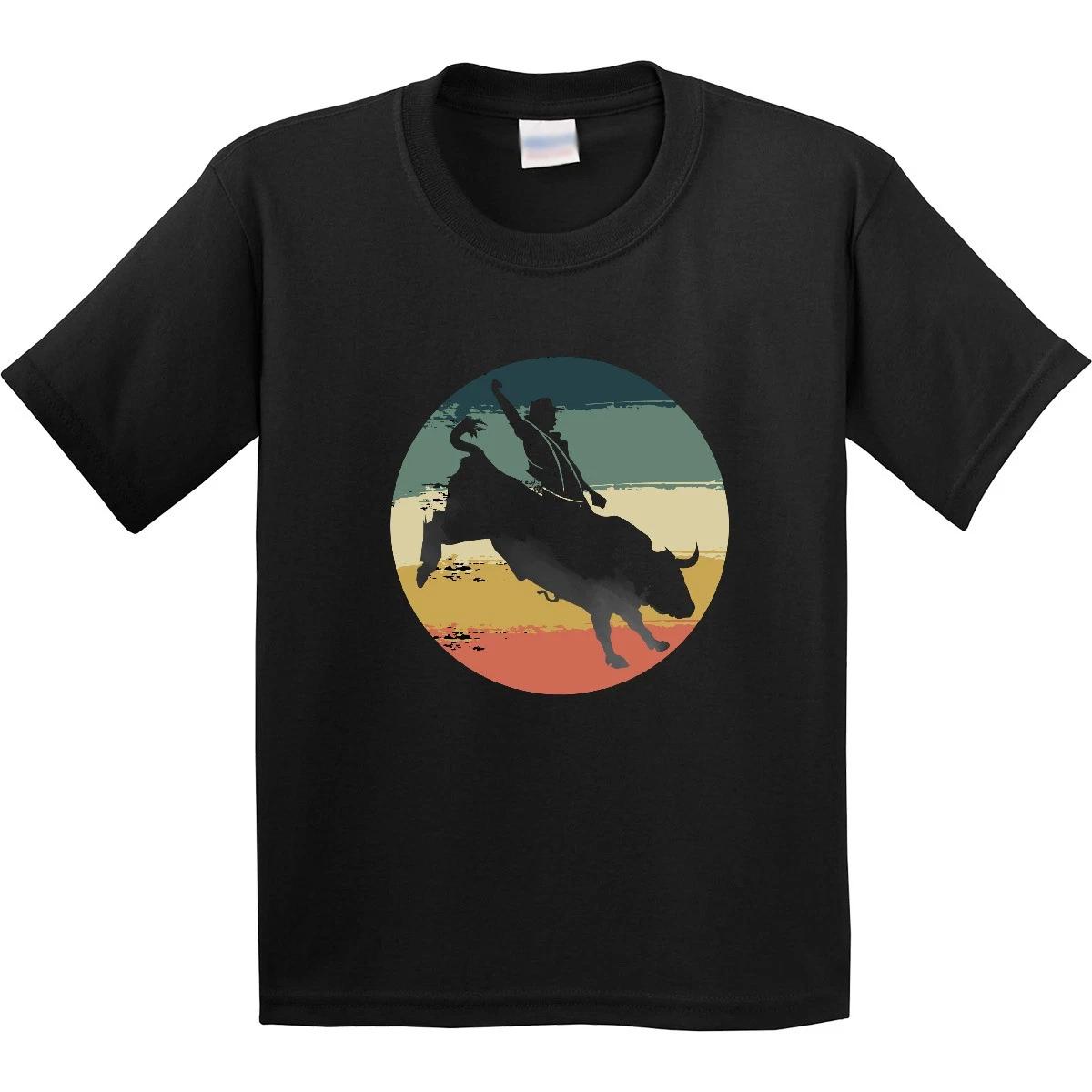Inktastic Bull Riding Rodeo Rider Youth kids boys T-Shirt Competition Apparel Tee Kids 100
