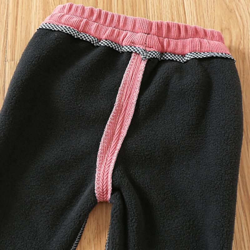 Kids Thicken Trousers Winter Clothes Warm Children's Bottom Corduroy Solid Color Girl's Winter Flare Pants For Baby Girls