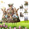 Osterhase Gartenstecker Acryl Ostergarten Schild 2D Flache Frühlingsrasenschilder Oster-Rasenstecker Osterdekoration für Außen