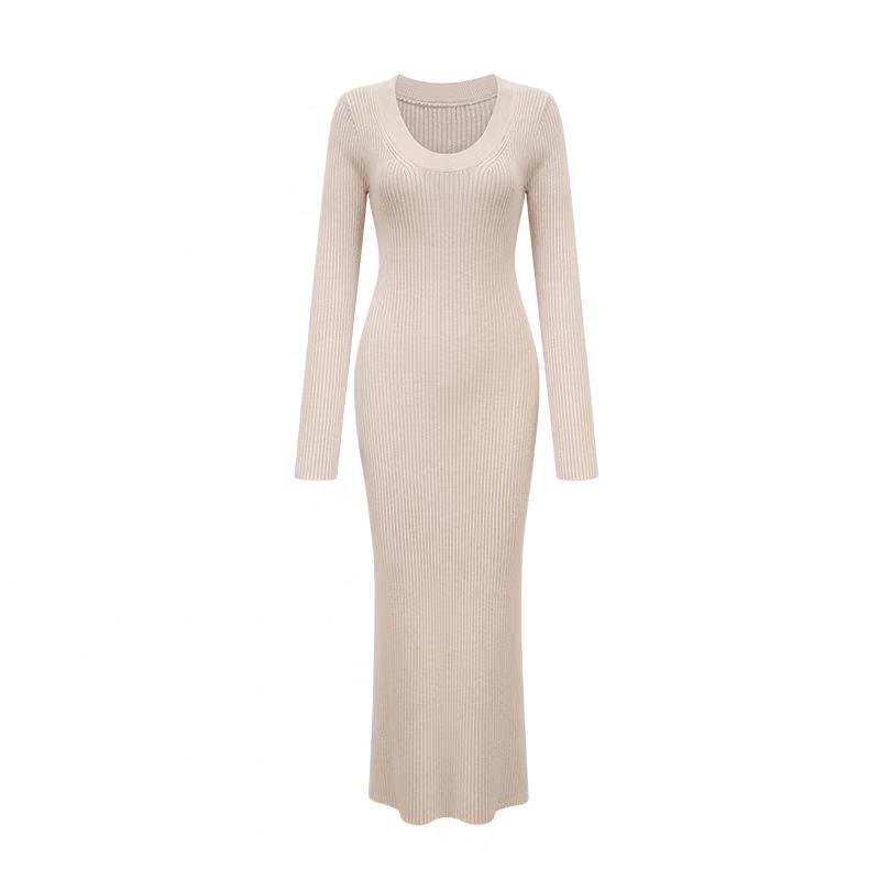[] Knitted Dress Women's Autumn and Winter Temperament Inner Matching Bottom Skirt Slim Hip Skirt Dress Dress Long Skirt