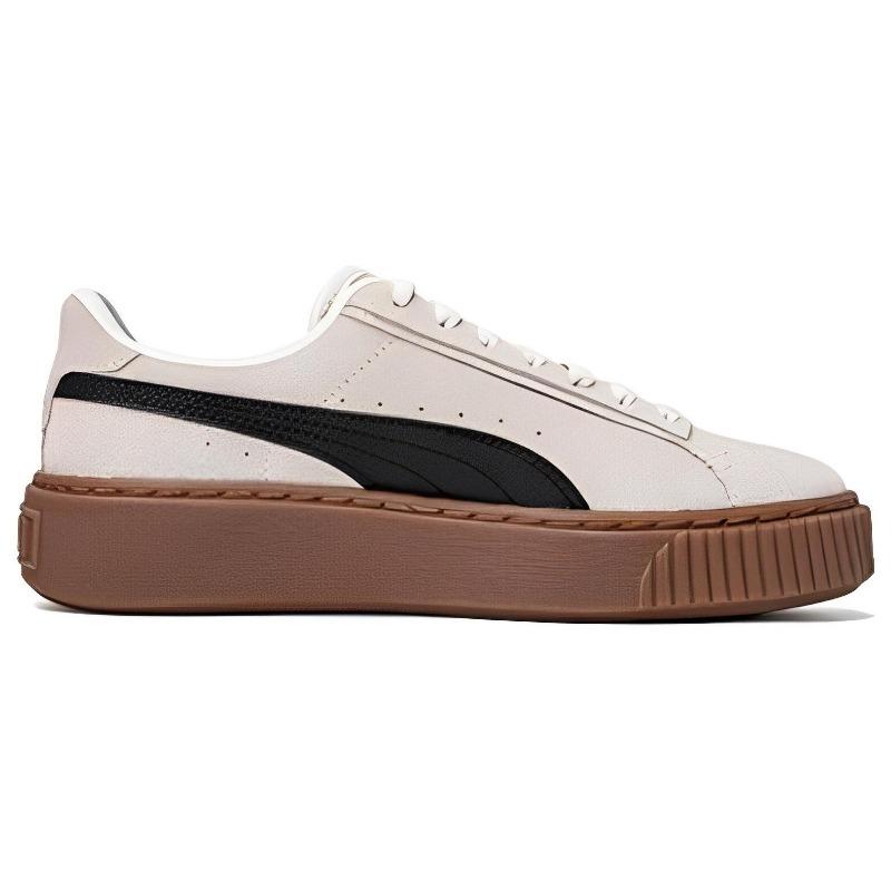 PUMA Suede Platform Women Fashion Anti-slip Wear-resistant Low Top Skate Shoes Beige Black Brown 395225-03