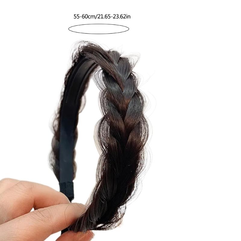 Women's Braided Hair Band High Elasticity Hairpiece Fashionable Hair Accesories Hairband for Girls Natural Look