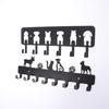 5/6/8- Hook Dog Wall Key Holder - Decorative Pet Organizer For Leashes, Keys - Rustic Entryway Storage For Home/Office