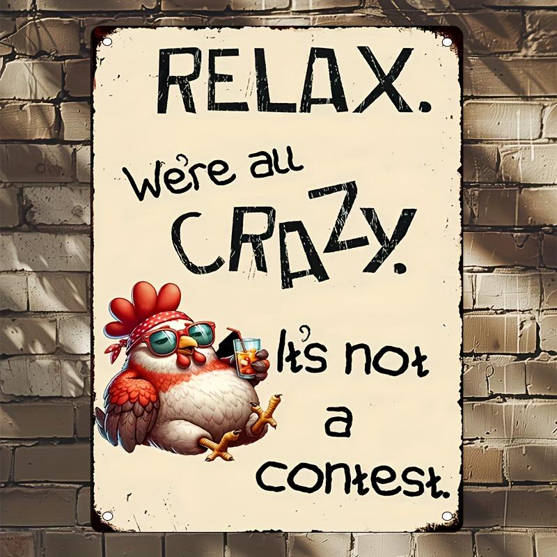 

Vintage Iron Rooster Wall Sign Funny Chicken Quotes Rustic Decor for Farm Chicken Coop 20x30cm（7.8x11.8inch）