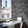 Black Brick Self Adhesive Wall Cover Vintage Faux Brick Peel And Stick Wall Cover For Kitchen Brick Stone Removable Contact Paper