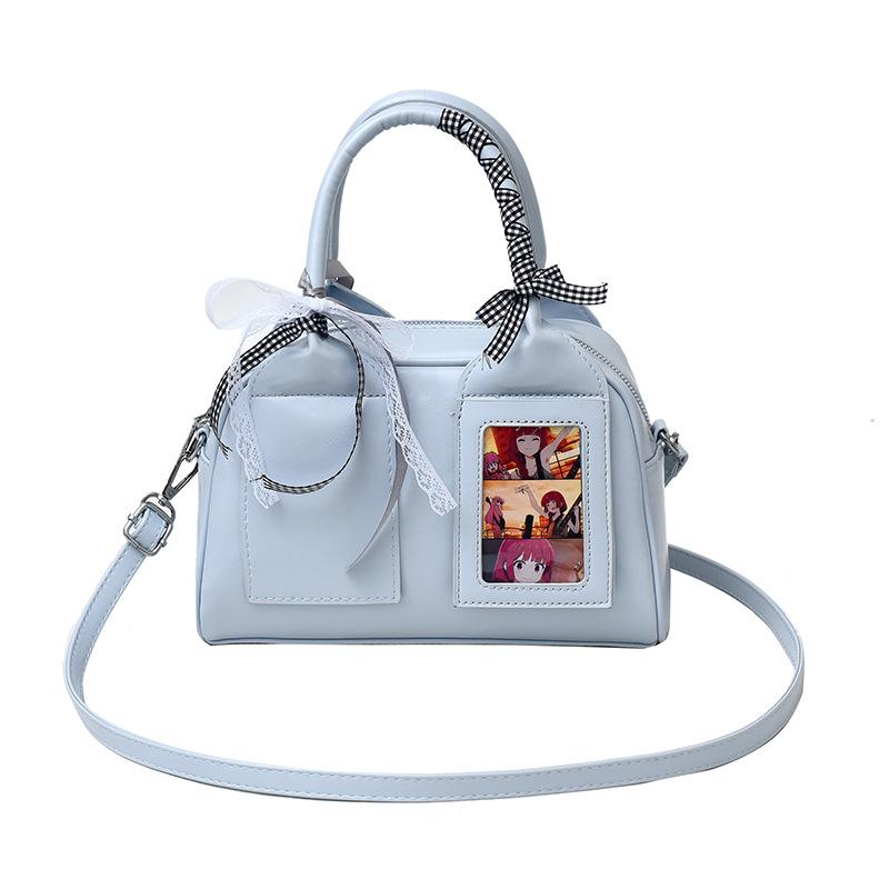 

Корейская однотонная универсальная нишевая дизайнерская новая портативная сумка-бостон женская для отдыха в иностранном стиле простая дорожная сумка-мессенджер синий