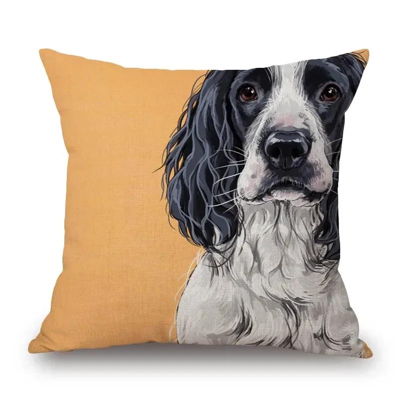 Jack Russell Mops Charles Spaniel Hund Tiere Handmalerei Kissenbezüge Dekorative Kissen für Sofa