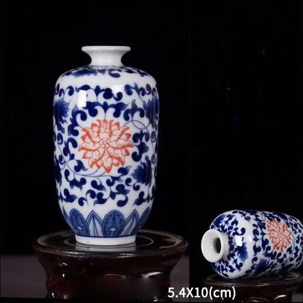 Enamel Flower Vase Decoration New Chinese Retro TV Cabinet Decoration Ceramic Minimalist Chinese Flower Arrangement Vase ZF517