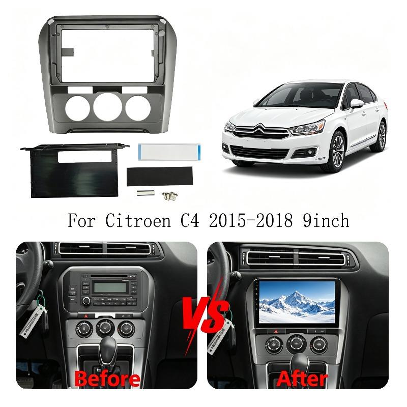 For Citroen C4 C-QUATRE 2015-2018 9Inch MANUAL AC Radio Fascia Frame Navigation Dash Panel Frame