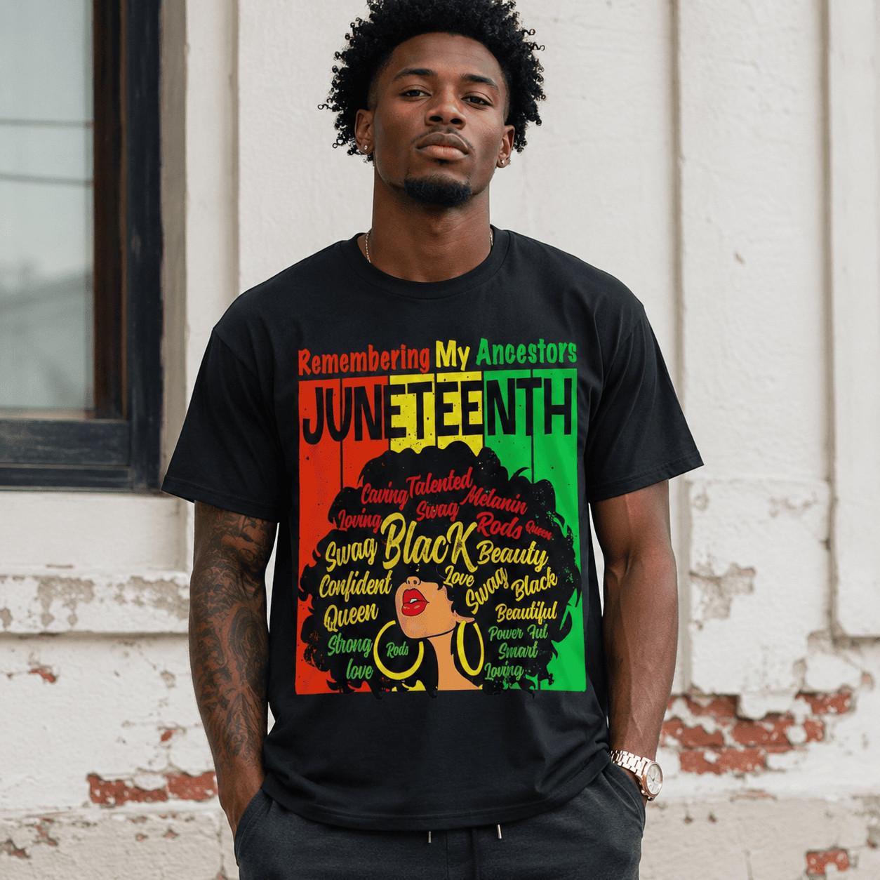 Remembering My Ancestors Juneteenth Black Women Afro Pride T-Shirt M
