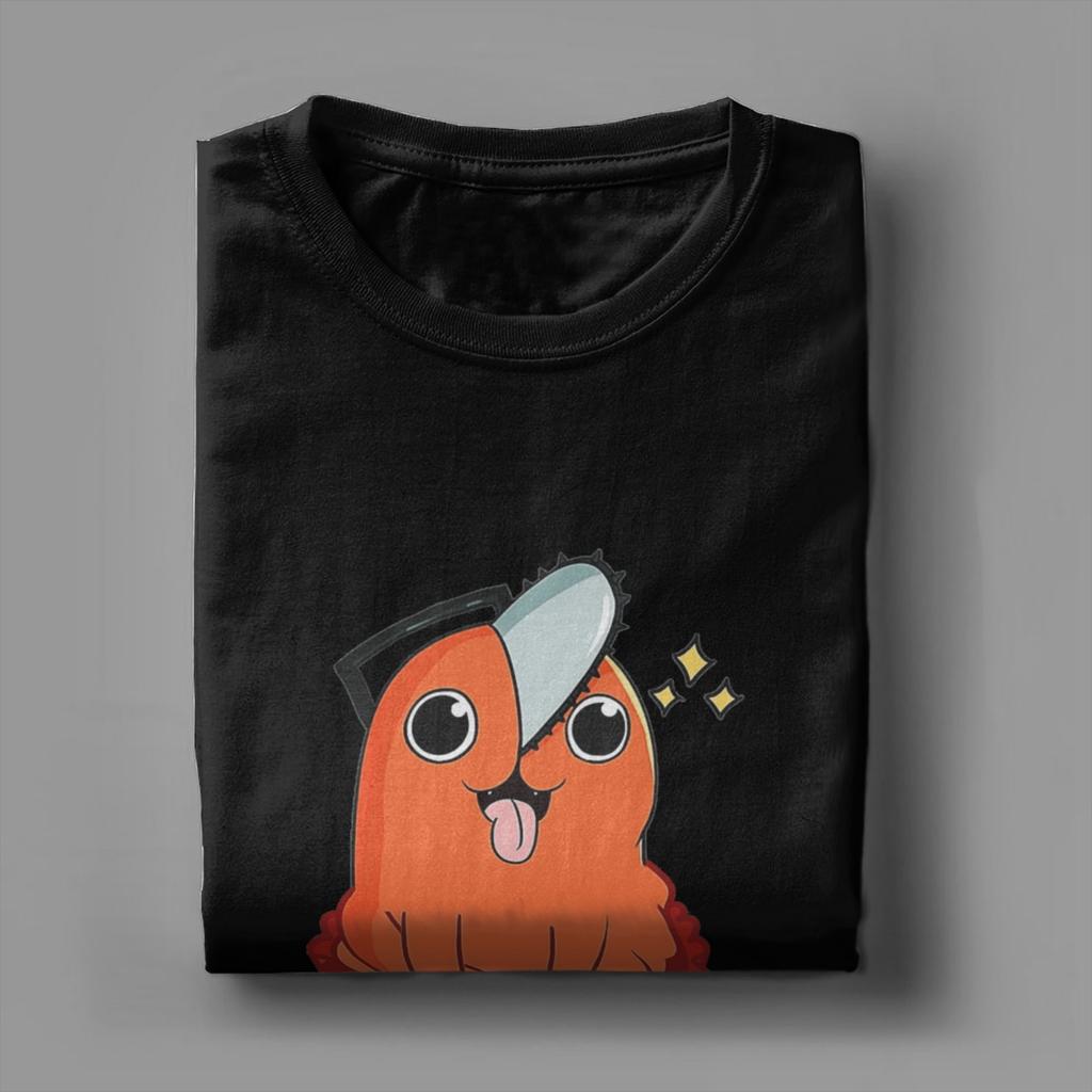 Casual T-Shirt Summer Cupcake Pochita Anime Chainsaw Man Fashion T-Shirts Cotton Tshirt for Men's Y2K Print Short Sleeve Tees