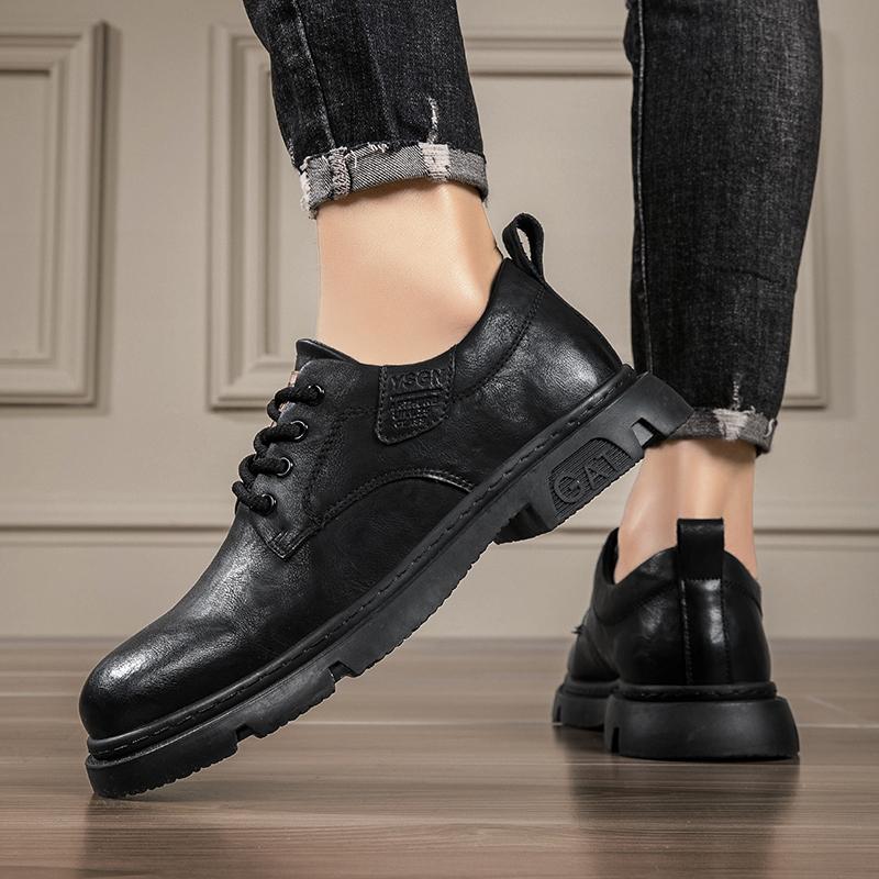 High Quality Lace Up Men's Short Boots  Trendy Men's Luxury  Fashionable Men's Shoes for Office Work and Outdoor Parties
