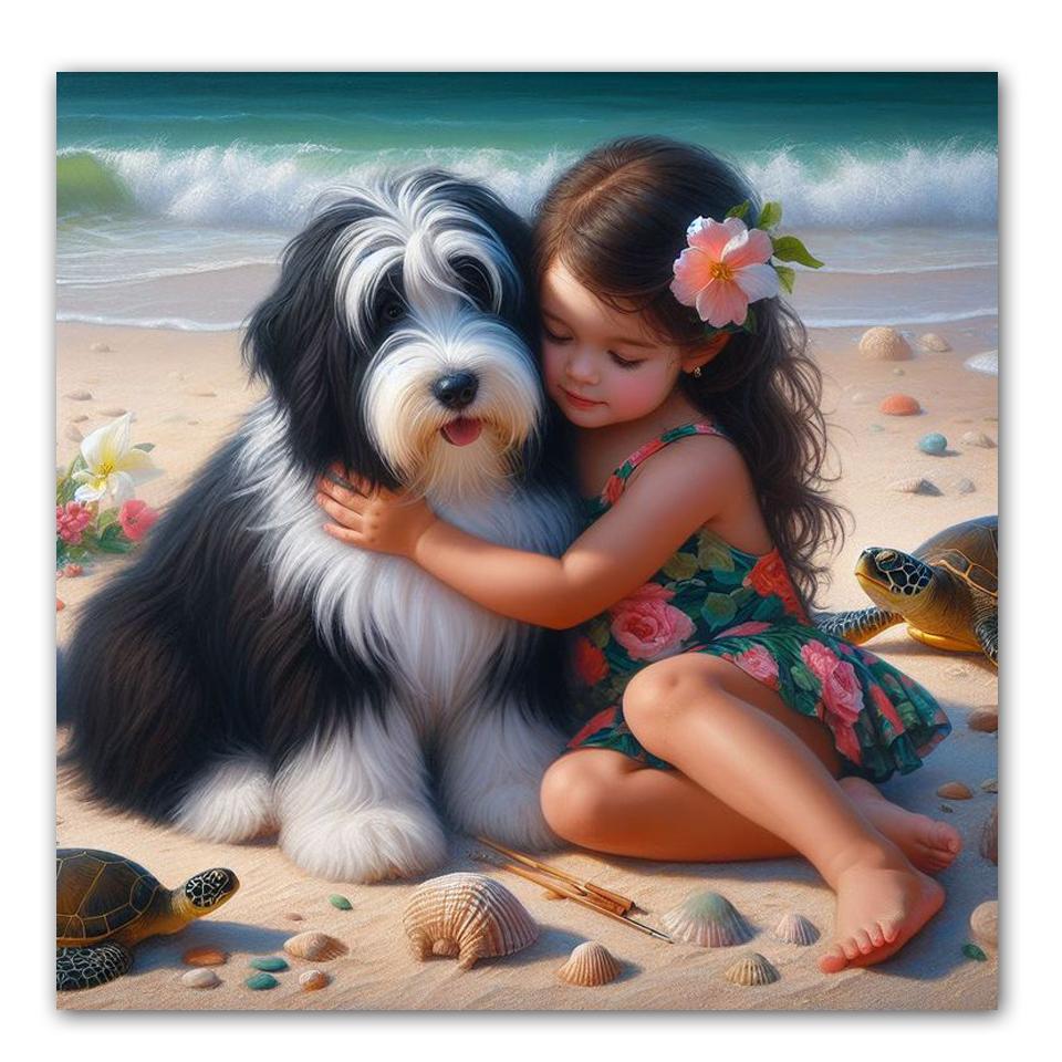 Diamond Painting kits Boy Girl Dog Mosaic Full Drill 5d Diy Diamond Embroidery Seaside Scenery Cross Stitch Home Decor