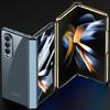Plating Transparent Magnet Case For Samsung Galaxy Fold4 Z Fold 4 Cover Magnetic Hinge Front Film Phone Cover Hard Plastic Capa