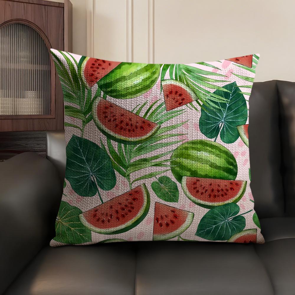 Fruit Cut Art Ins Simple Cushion Cover Natural Linen Organic Fabric DoubleSided Printing Sofa Home Decor Gift Pillow Case