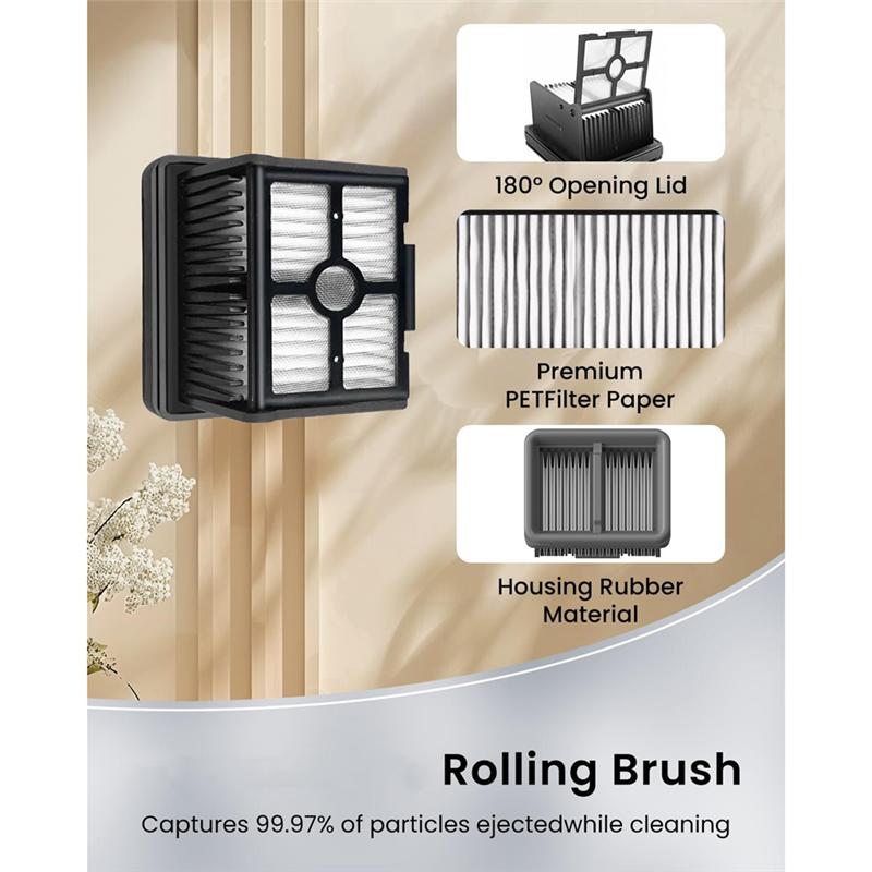 AD23-Hepa-Filter und Bürstenwalze für Dreame H12 Pro/ H12 Dual Nass-Trocken-Staubsauger Ersatzteile Zubehörset