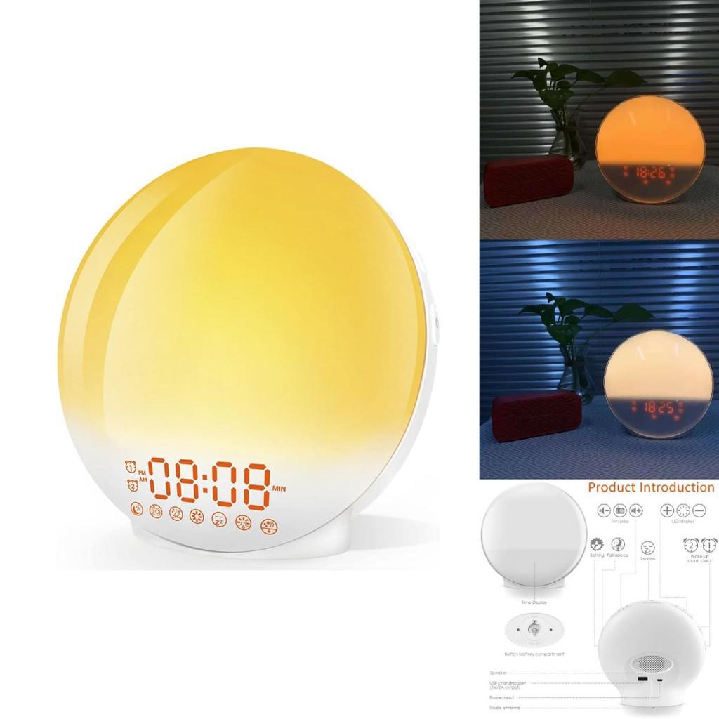 Colorful Sunrise Sunset Simulation Wake Up Light Led Alarm Clock For Cozy Ambiance