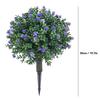 2PCS Artificial Topiary Ball Tree with Blue Flowers 19.7 Inch PE Fake Plant Faux Greenery Shrub Bush with Ground Spike