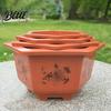 Hexagonal Plant Pots for Indoor Outdoor Flower Pot with Drainage Holes & Saucer Plants Durable Weather Resistant Large Decorative Living Room Planter