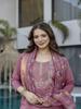 Women Embroidered Kurta Set with Floral Dupatta – Elegant Ethnic Festive Wear